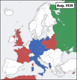 Animace vývoje války v Evropě