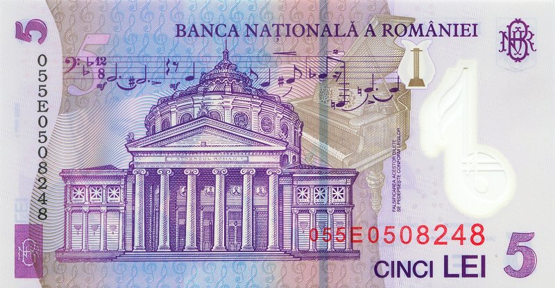 Soubor:5 lei. Romania, 2005 b.jpg