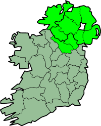 poloha Ulsteru na mapě Irska