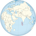 Maldives on the globe (Afro-Eurasia centered).png