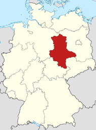 Sasko-Anhaltsko na mapě Německa