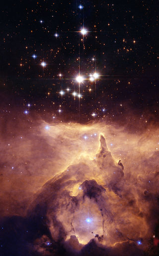 The star cluster Pismis 24 lies in the core of the large emission nebula NGC 6357.
