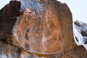 Libya 5321 Meercatze (Gatti Mammoni) Petroglyphs Wadi Methkandoush Luca Galuzzi 2007.jpg