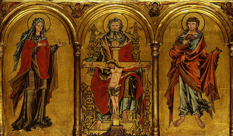 Soubor:Altaraufsatz in drei Abteilungen mit dem Gnadenstuhl - Google Art Project.jpg