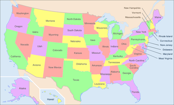 Spojené státy americké mapa