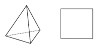 Zleva tetraedr a čtverec