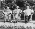 L to R, British Prime Minister Winston Churchill, President Harry S. Truman, and Soviet leader Josef Stalin-NARA - 198958.jpg