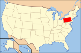 Pensylvánie na mapě USA