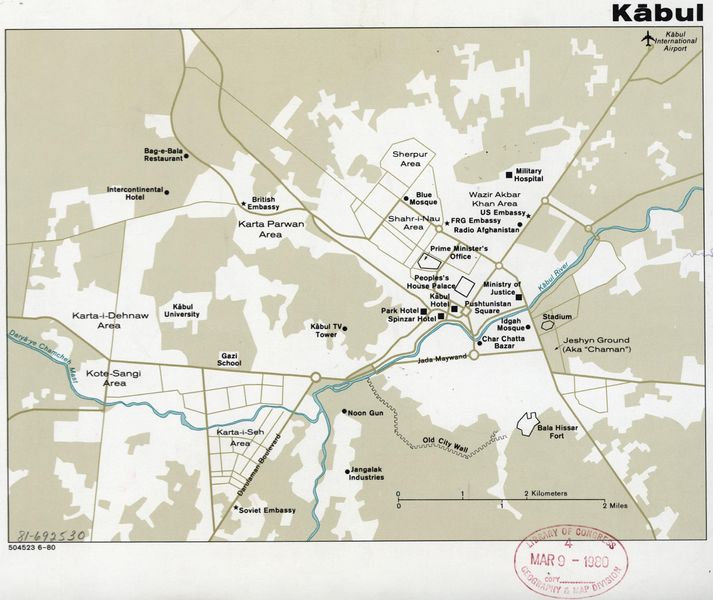 Soubor:Map of Kabul, Afghanistan - CIA, 1980.jpg
