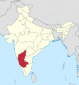 Karnataka in India (claimed and disputed hatched).png