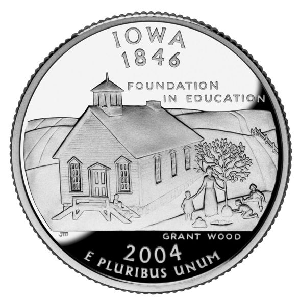 Soubor:Iowa quarter, reverse side, 2004.jpg