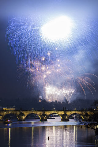 Prague New Year fireworks (2015)