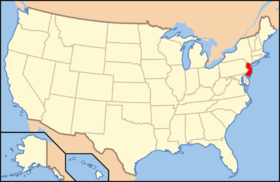 New Jersey na mapě USA