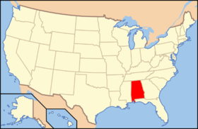 Alabama na mapě USA