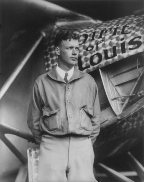 Soubor:Charles Lindbergh and the Spirit of Saint Louis (Crisco restoration, with wings).jpg