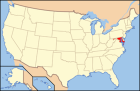 Maryland na mapě USA