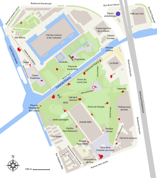 Soubor:Plan of the Parc de la Villette-OSM 2016.png