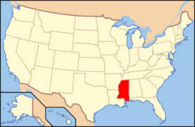 Mississippi na mapě USA