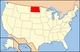 Severní Dakota na mapě USA