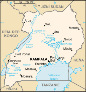 Mapa Ugandy
