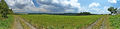 Panoramatický pohled směrem na východ z polí nad obcí, Lhota u Konice, Brodek u Konice, okres Prostějov.jpg