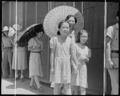 Manzanar Relocation Center, Manzanar, California. Evacuees of Japanese ancestry lining up outside t . . . - NARA - 537969.jpg