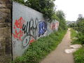 Graffiti at Westwood Mills, Low Westwood, Golcar - geograph.org.uk - 493812.jpg