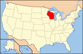 Wisconsin na mapě USA
