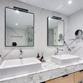 Double vanity design, porcelain ceramic bathroom vessel rectangular vanity sink, lavatory sink, bathroom mirror, bathroom cabinet.jpg