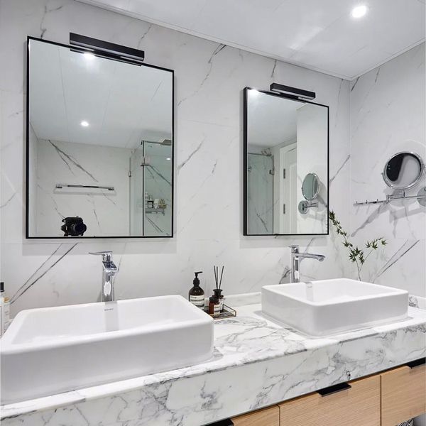 Soubor:Double vanity design, porcelain ceramic bathroom vessel rectangular vanity sink, lavatory sink, bathroom mirror, bathroom cabinet.jpg
