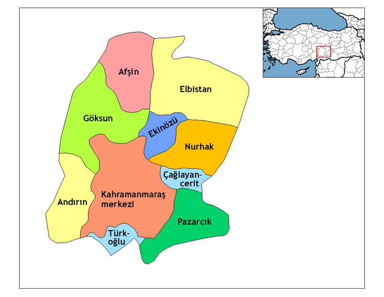 Soubor:Kahramanmaraş districts.png