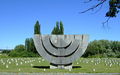 Terezin CZ menorah at Jewish cemetery Ter94.jpg