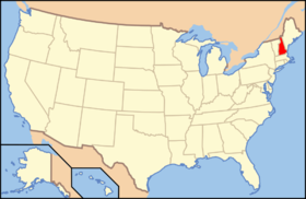 New Hampshire na mapě USA