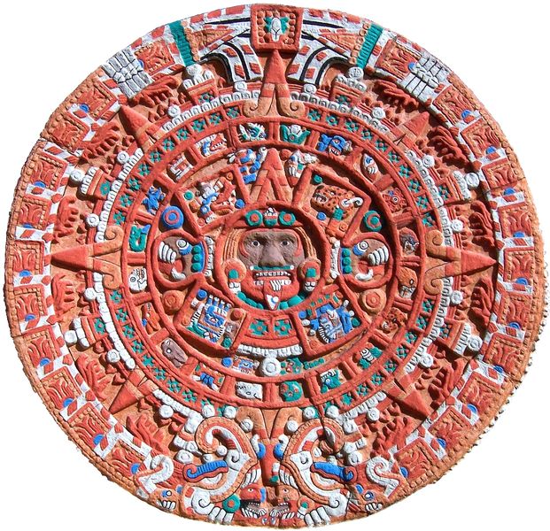 Soubor:Aztec Sun Stone Replica cropped.jpg