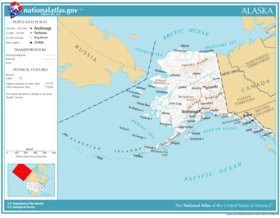 Aljaška na mapě USA