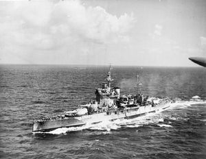 HMS Warspite v roce 1942 v Indickém oceánu