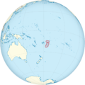 Tonga on the globe (small islands magnified) (Polynesia centered).png
