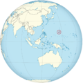 Guam on the globe (Southeast Asia centered) (small islands magnified).png