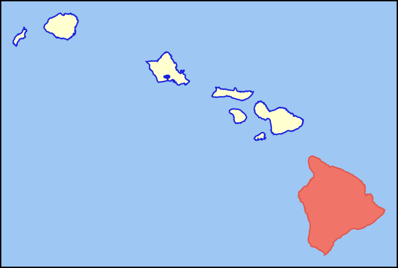 Soubor:Map of Hawaii highlighting Hawaii (island).png