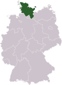 Šlesvicko-Holštýnsko na mapě Německa
