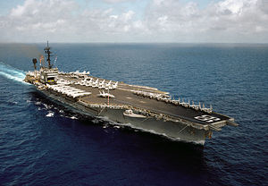 USS America (CV-66) underway in the Indian Ocean on 24 April 1983.jpg