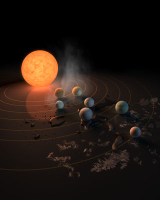 Grafický model planetárního systému TRAPPIST-1