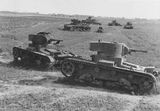 Zničené sovětské tanky T-26