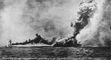 Exploze britského bitevního křižníku HMS Queen Mary v bitvě u Jutska.