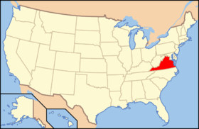 Virginie na mapě USA