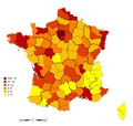 France Density of Monuments historiques by department (czech version).png