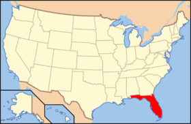 Florida na mapě USA