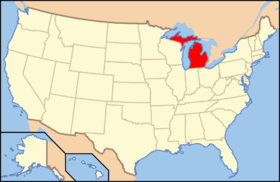 Michigan na mapě USA