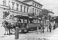 Rothschild Hospital and horse-drawn tram, Vienna.jpg