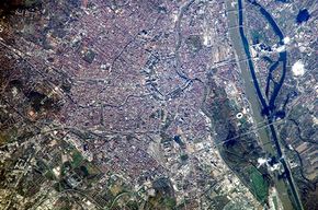 Satelitní snímek Vídně